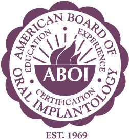 The image features the logo of the American Board of Oral Implantology  ABOI .